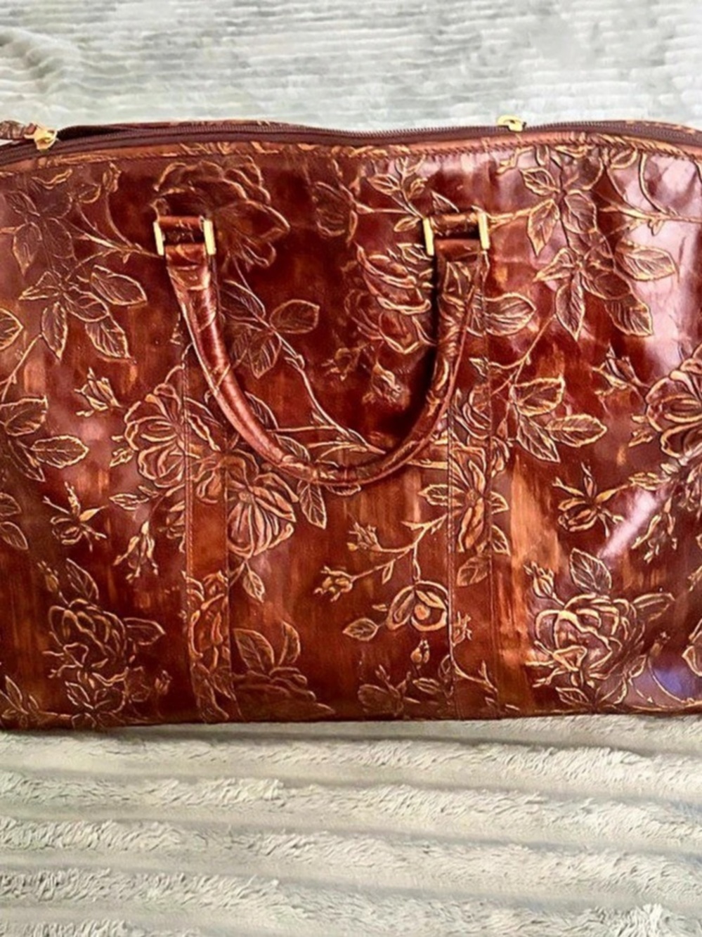 Peruzzi Floral Satchel in Brown